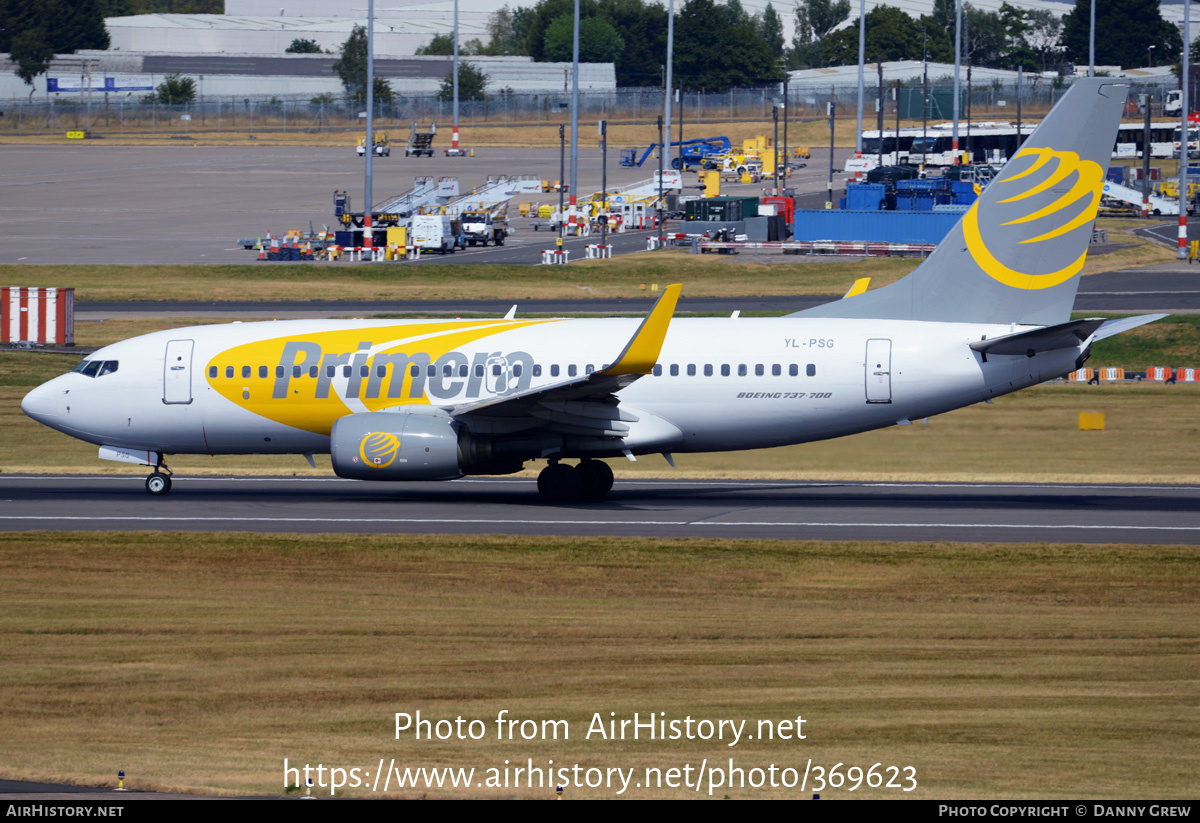 Aircraft Photo of YL-PSG | Boeing 737-7BX | Primera Air | AirHistory.net #369623