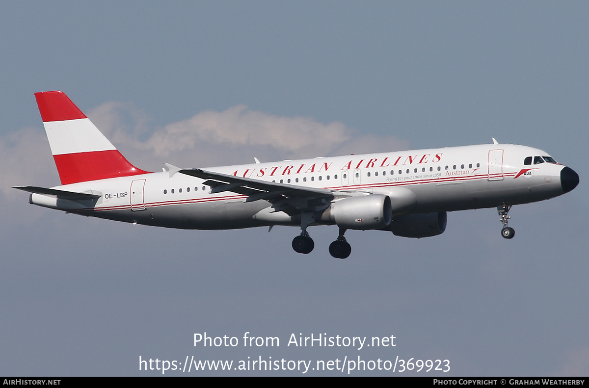 Aircraft Photo of OE-LBP | Airbus A320-214 | Austrian Airlines | AirHistory.net #369923