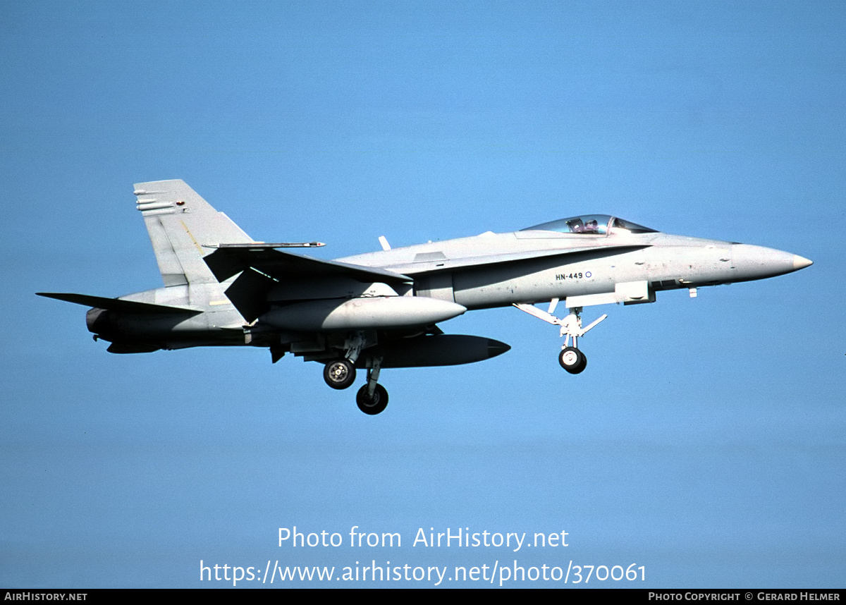 Aircraft Photo of HN-449 | McDonnell Douglas F/A-18C Hornet | Finland - Air Force | AirHistory.net #370061