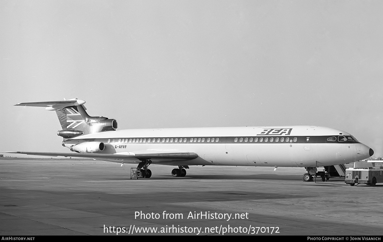 Aircraft Photo of G-AYVF | Hawker Siddeley HS-121 Trident 3B | BEA - British European Airways | AirHistory.net #370172