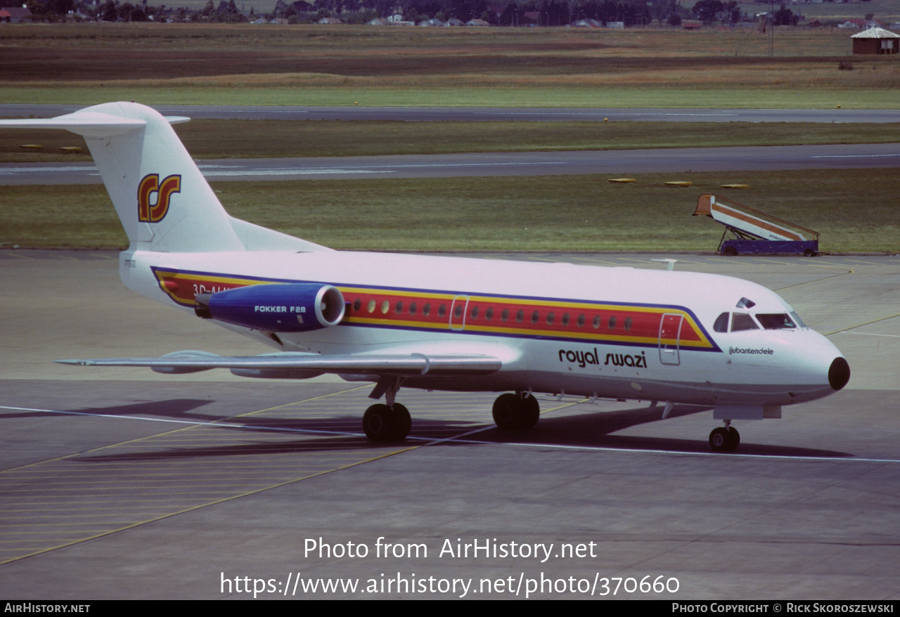 Aircraft Photo of 3D-ALN | Fokker F28-3000 Fellowship | Royal Swazi National Airways | AirHistory.net #370660