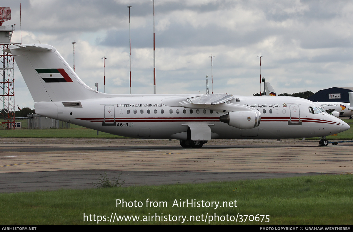 Aircraft Photo of A6-RJ1 | BAE Systems Avro 146-RJ85 | AirHistory.net #370675