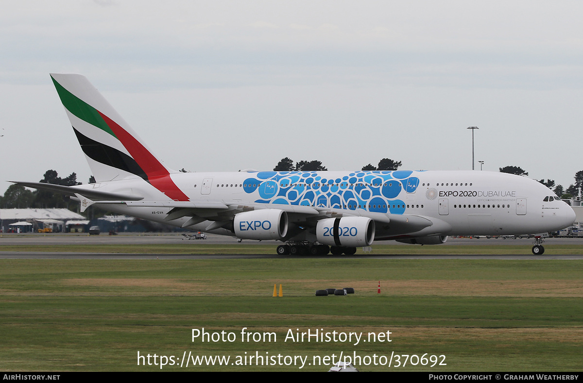 Aircraft Photo of A6-EVH | Airbus A380-842 | Emirates | AirHistory.net #370692