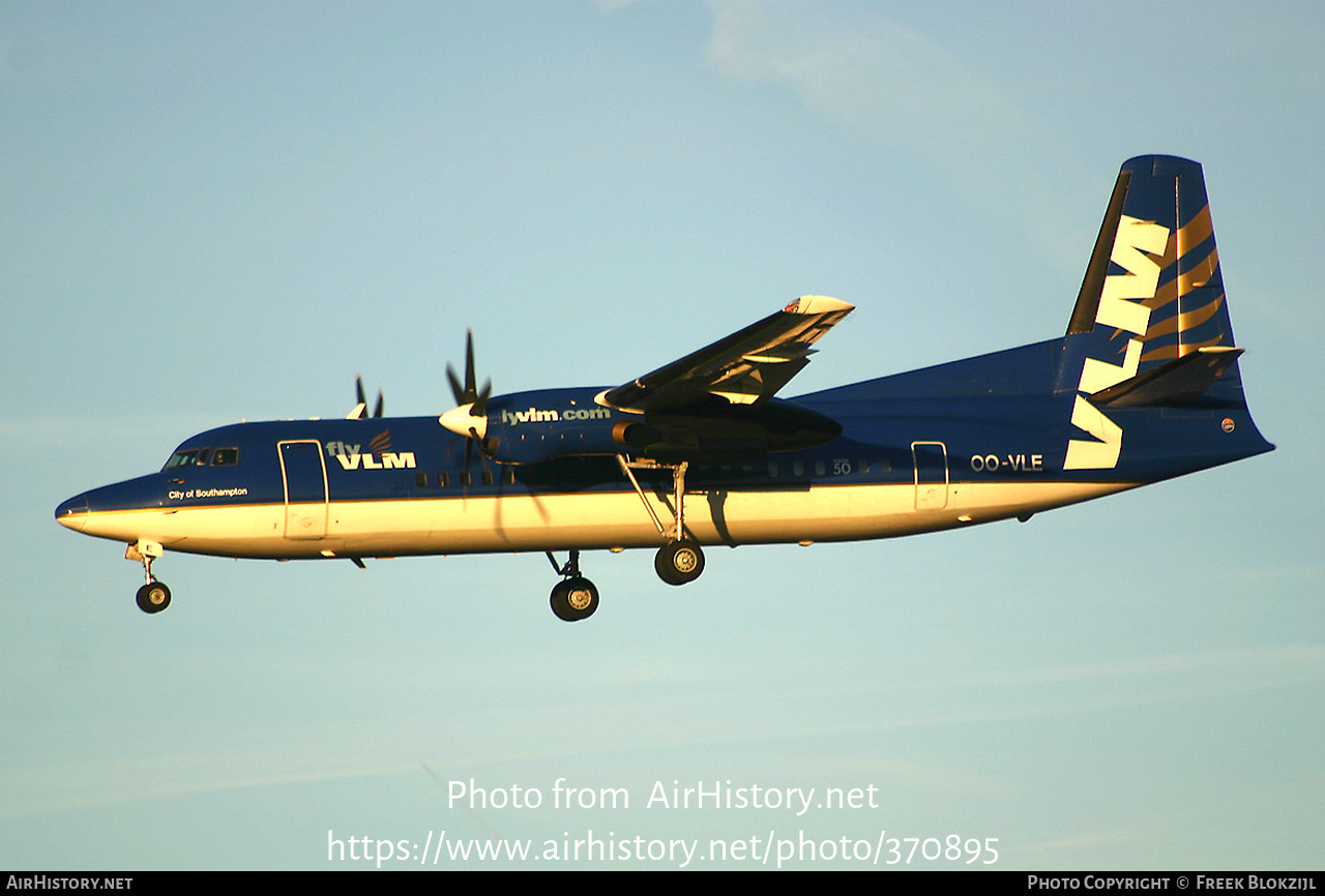 Aircraft Photo of OO-VLE | Fokker 50 | VLM Airlines | AirHistory.net #370895