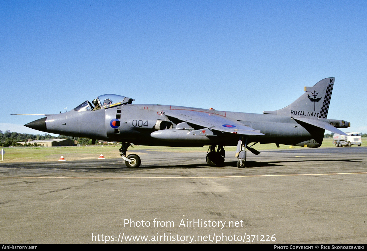 Aircraft Photo of XZ494 | British Aerospace Sea Harrier FRS1 | UK - Navy | AirHistory.net #371226