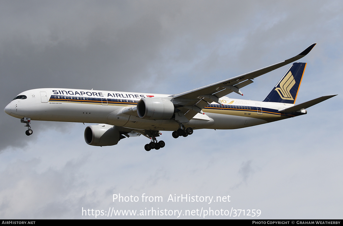 Aircraft Photo of 9V-SMF | Airbus A350-941 | Singapore Airlines | AirHistory.net #371259