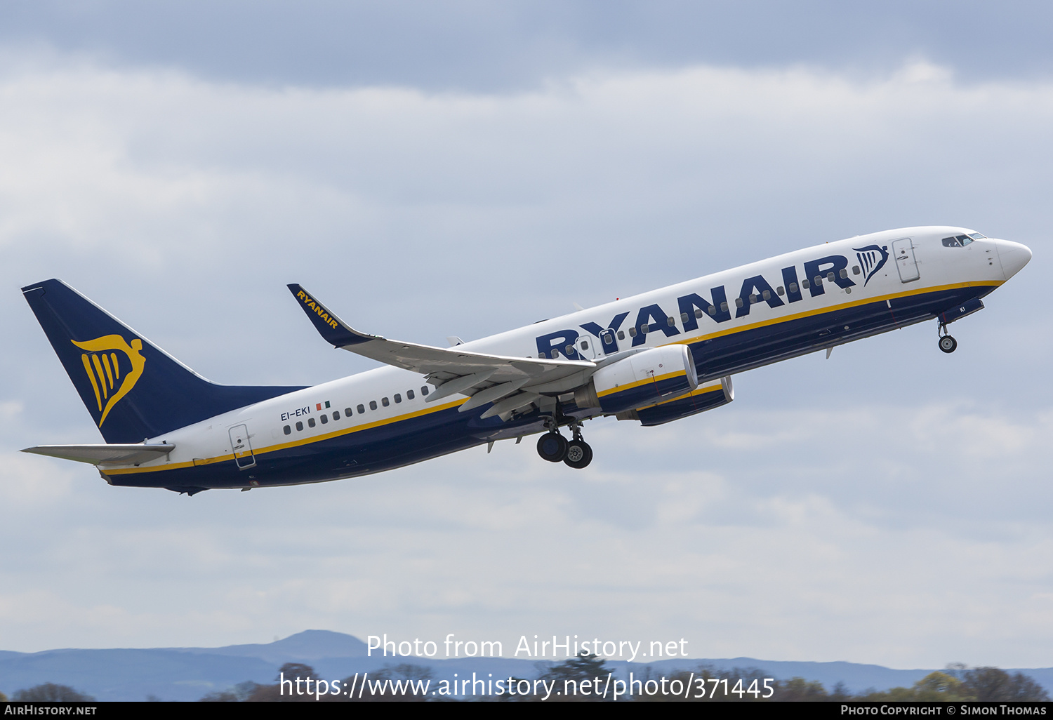 Aircraft Photo of EI-EKI | Boeing 737-8AS | Ryanair | AirHistory.net #371445