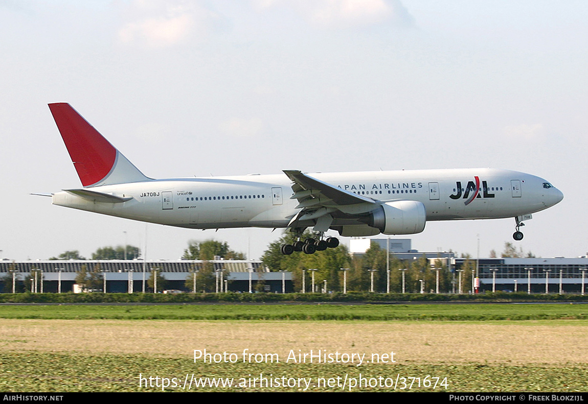 Aircraft Photo of JA708J | Boeing 777-246/ER | Japan Airlines - JAL | AirHistory.net #371674