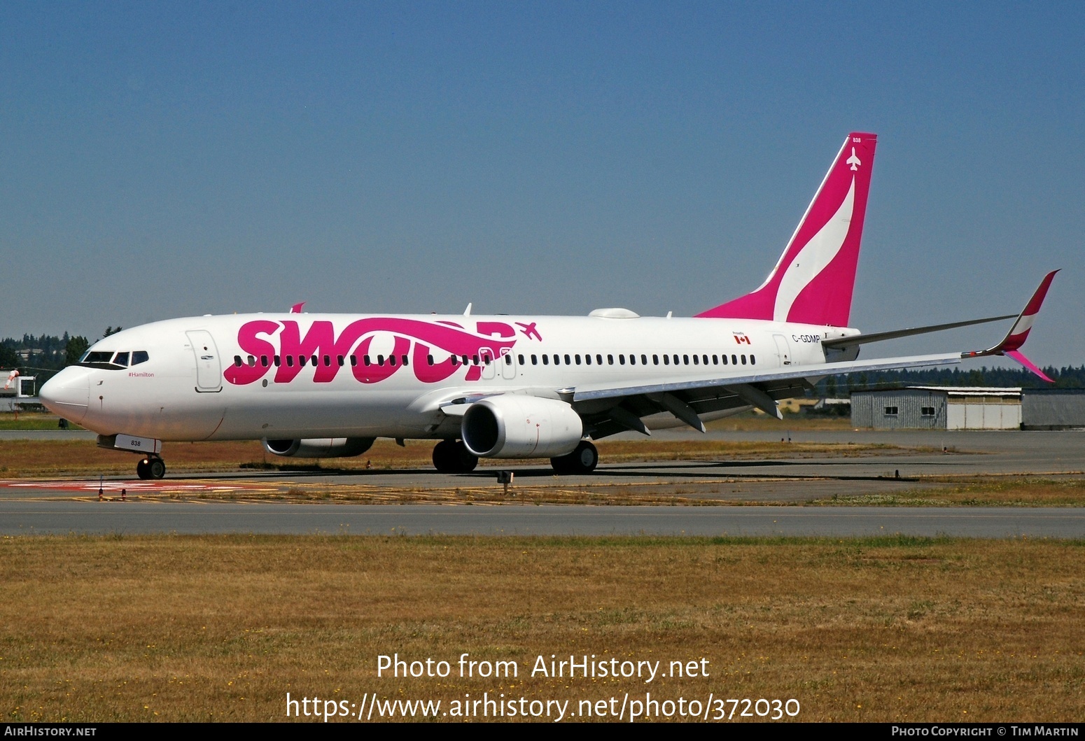 Aircraft Photo of C-GDMP | Boeing 737-8CT | Swoop | AirHistory.net #372030