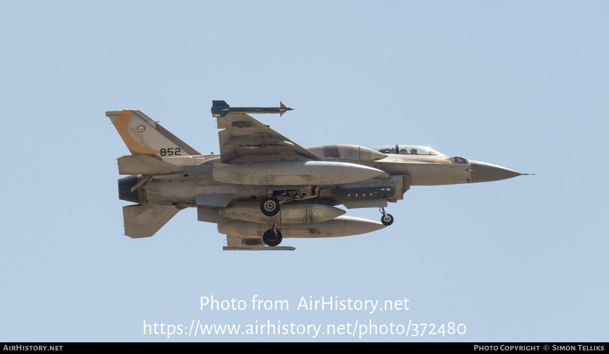 Aircraft Photo of 852 | Lockheed Martin F-16I Sufa | Israel - Air Force | AirHistory.net #372480