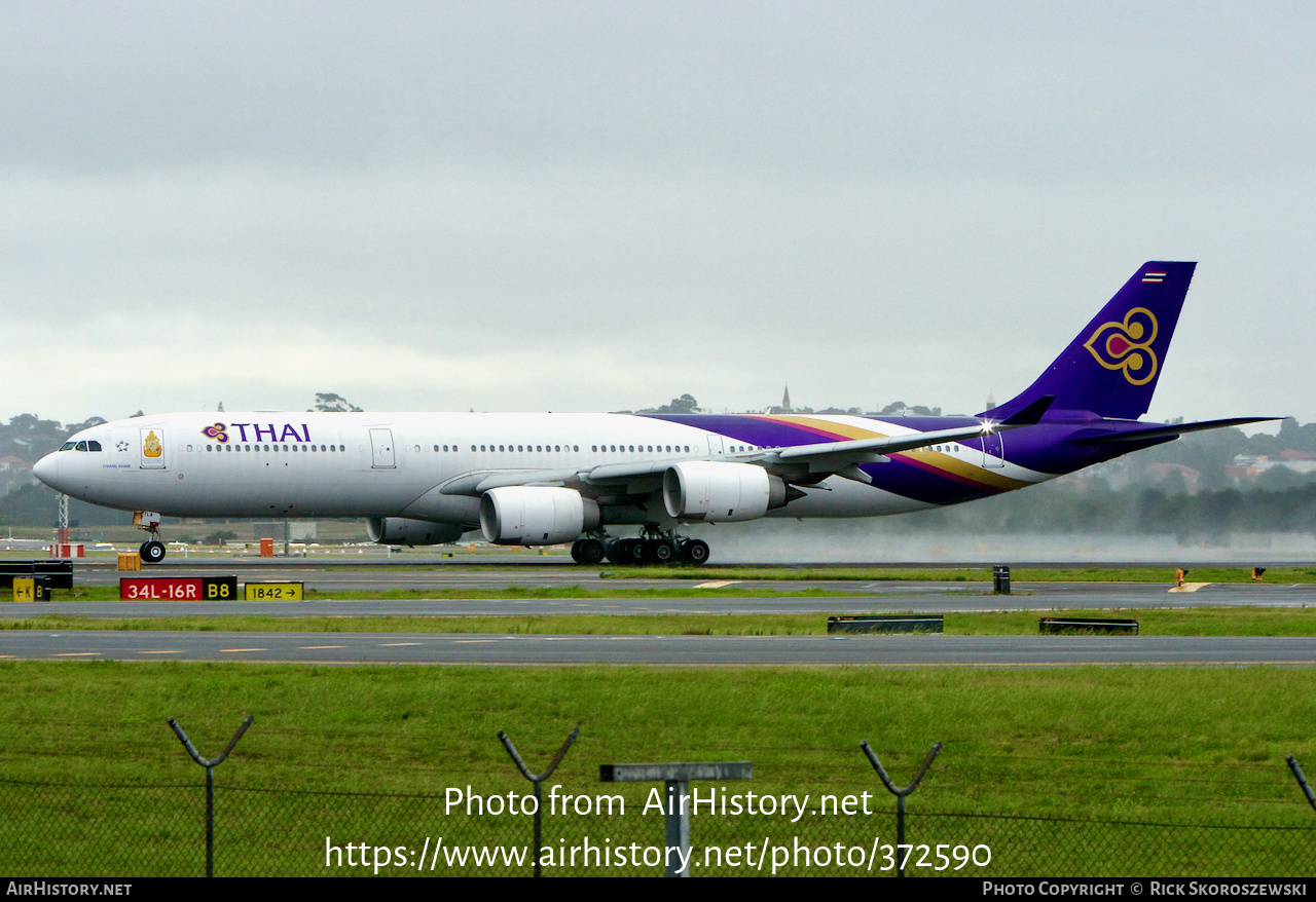 Aircraft Photo of HS-TLA | Airbus A340-541 | Thai Airways International | AirHistory.net #372590