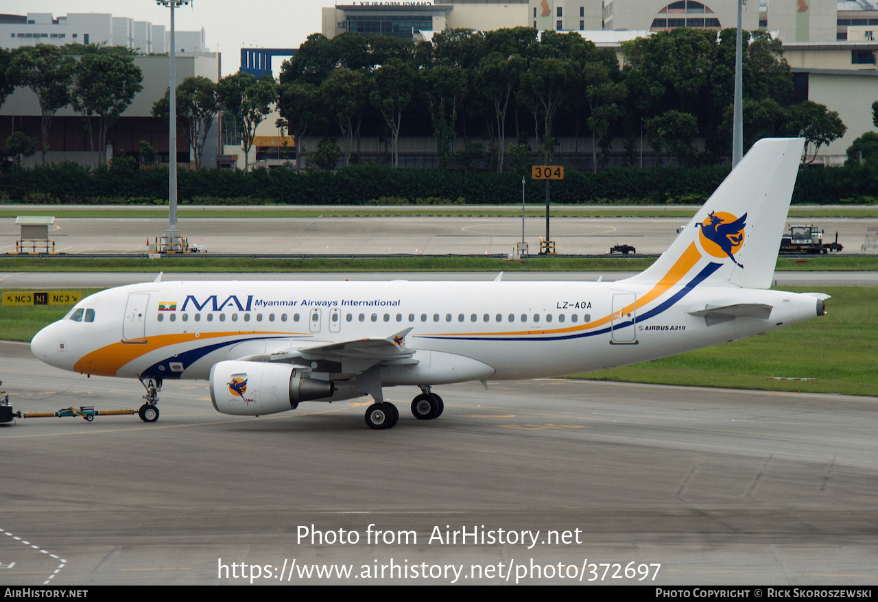 Aircraft Photo of LZ-AOA | Airbus A319-112 | Myanmar Airways International - MAI | AirHistory.net #372697