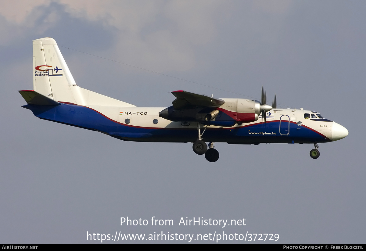 Aircraft Photo of HA-TCO | Antonov An-26B | CityLine Hungary | AirHistory.net #372729