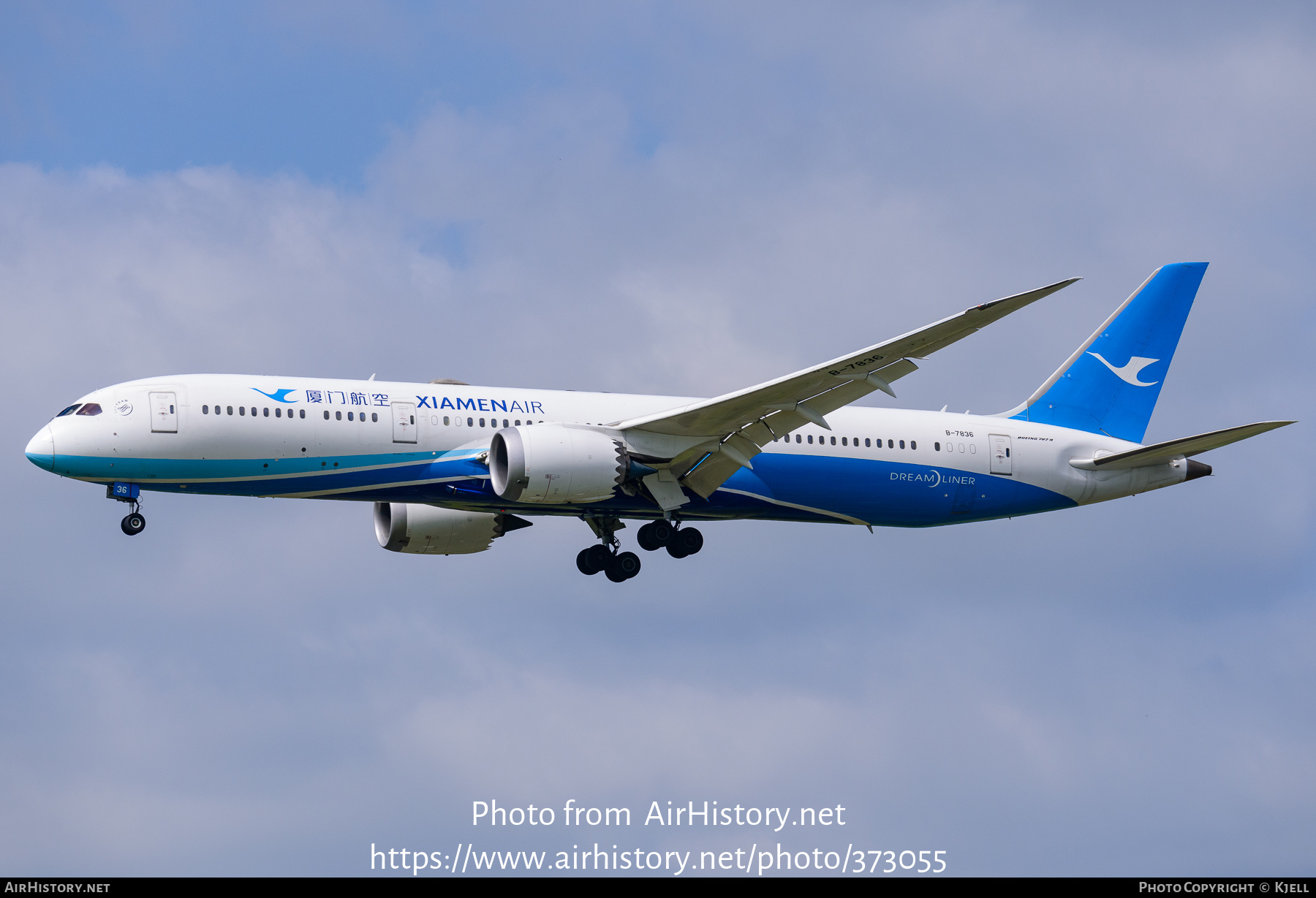 Aircraft Photo of B-7836 | Boeing 787-9 Dreamliner | Xiamen Airlines | AirHistory.net #373055