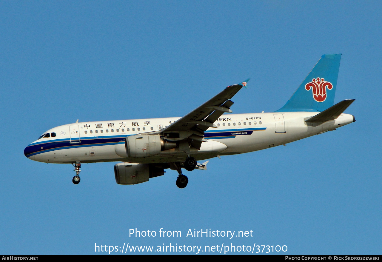 Aircraft Photo Of B-6209 | Airbus A319-112 | China Southern Airlines ...