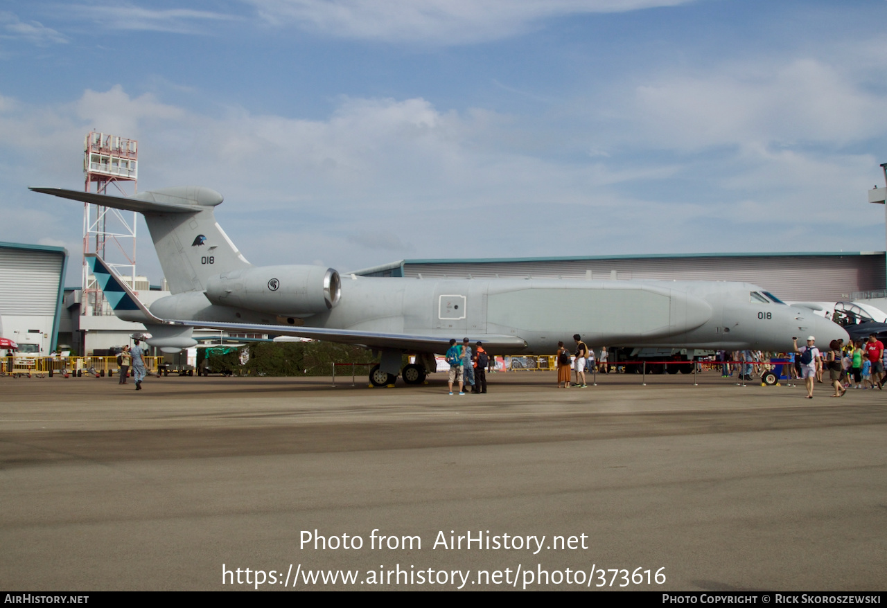 Aircraft Photo of 018 | Gulfstream Aerospace E-550A Gulfstream G550/AEW | Singapore - Air Force | AirHistory.net #373616