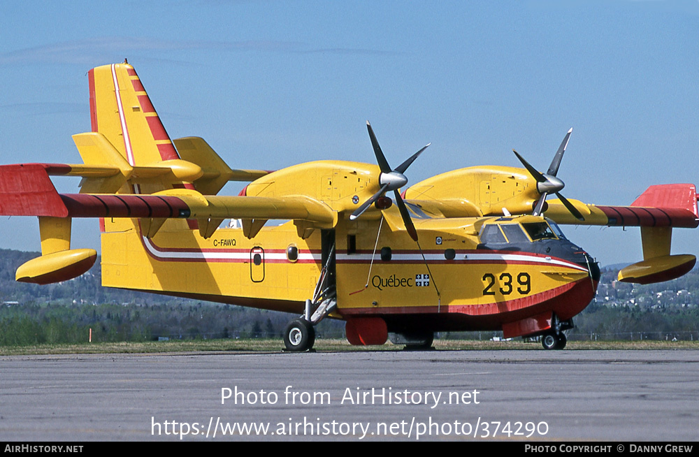 Aircraft Photo of C-FAWQ | Canadair CL-215T (CL-215-6B11) | Gouvernement du Québec | AirHistory.net #374290