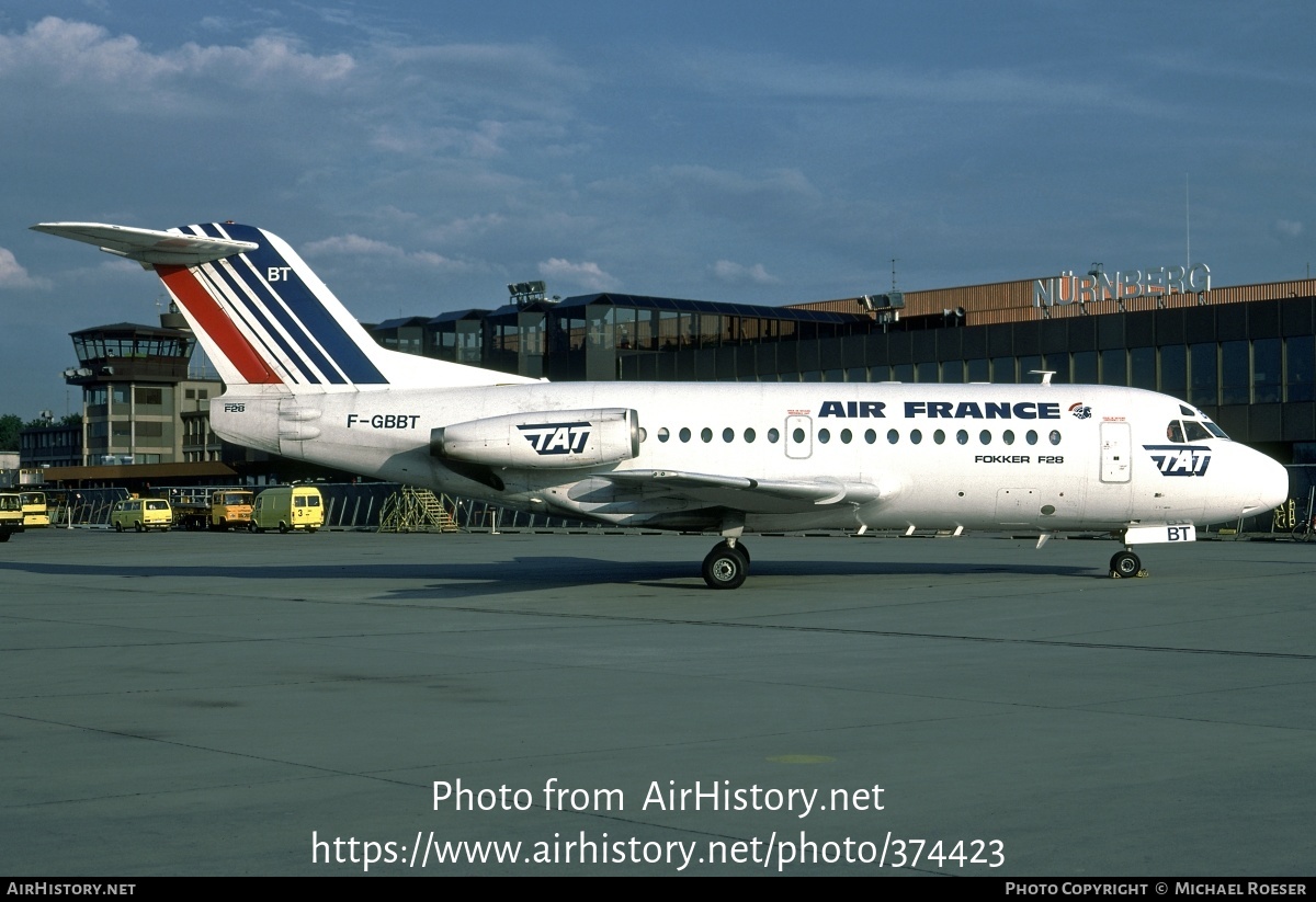 Aircraft Photo of F-GBBT | Fokker F28-1000 Fellowship | Air France | AirHistory.net #374423