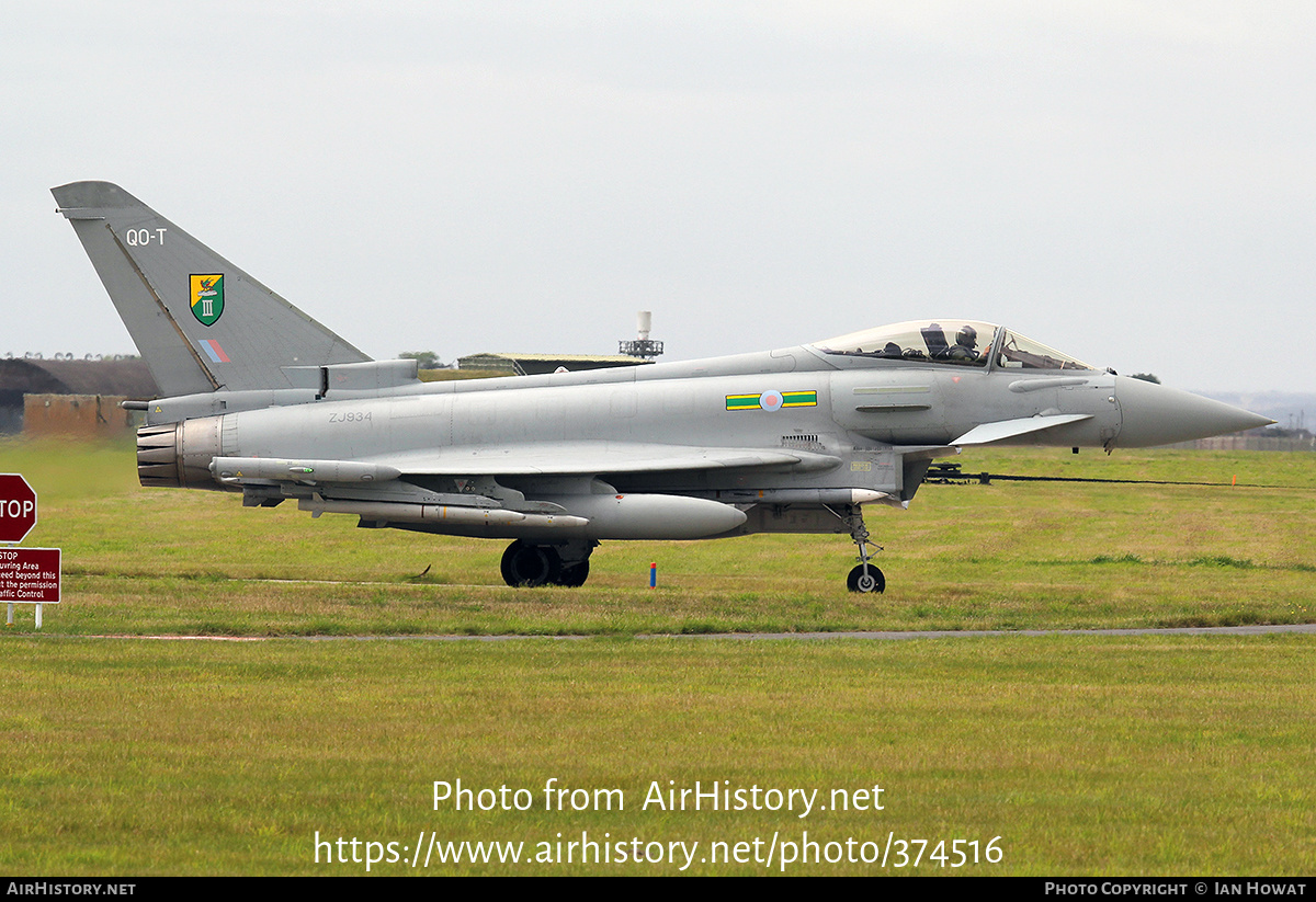 Aircraft Photo of ZJ934 | Eurofighter EF-2000 Typhoon FGR4 | UK - Air Force | AirHistory.net #374516