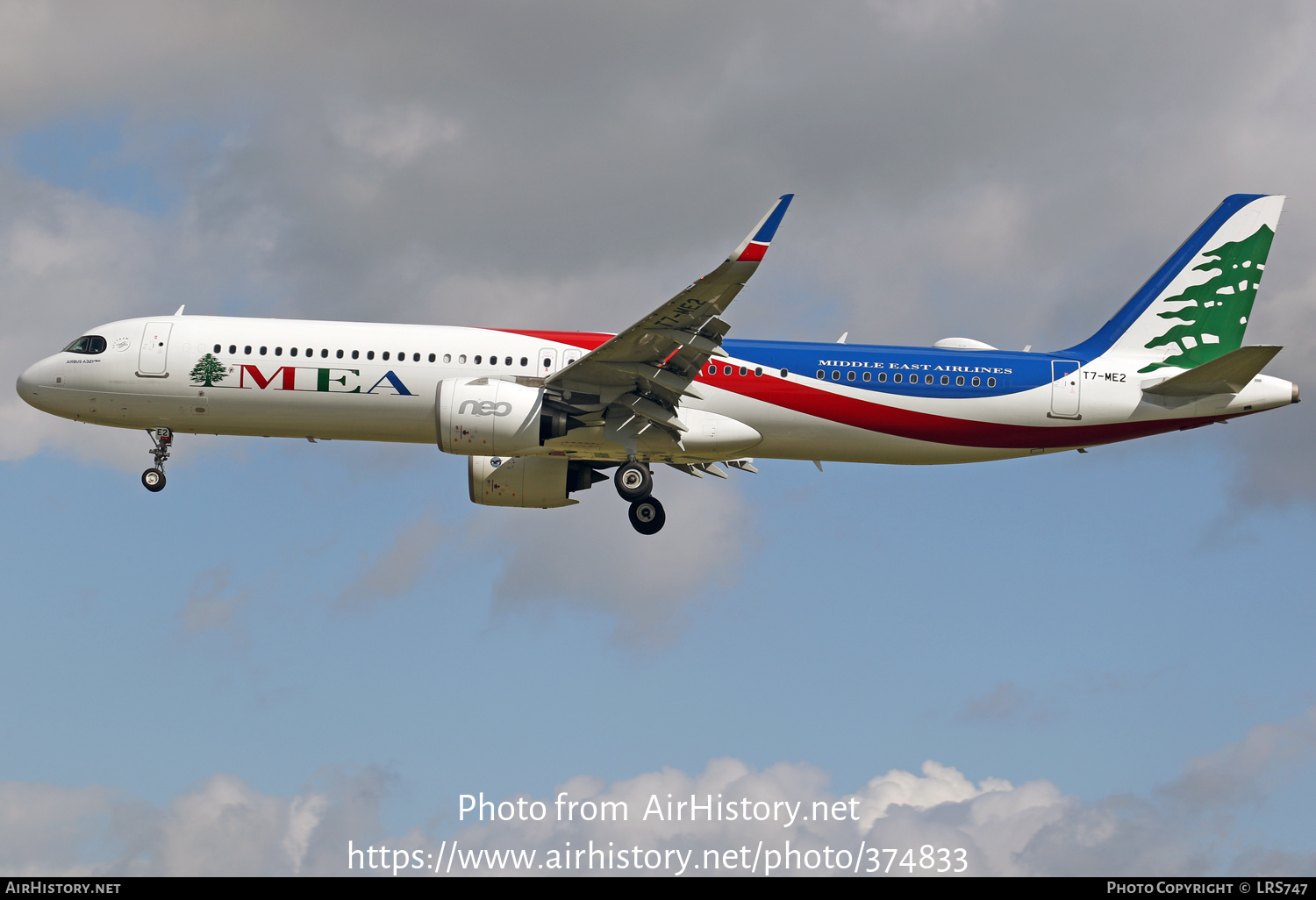 Aircraft Photo of T7-ME2 | Airbus A321-271NX | MEA - Middle East Airlines | AirHistory.net #374833