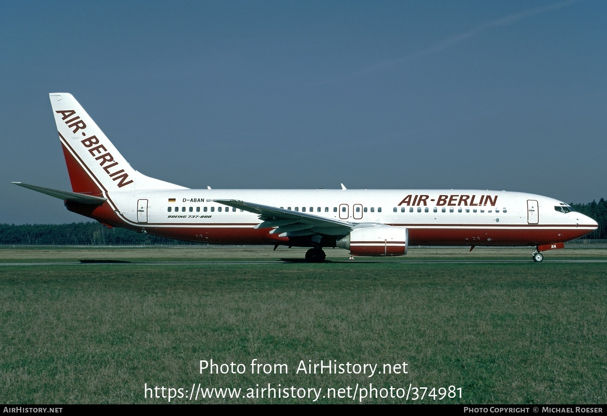 Aircraft Photo of D-ABAN | Boeing 737-86J | Air Berlin | AirHistory.net #374981