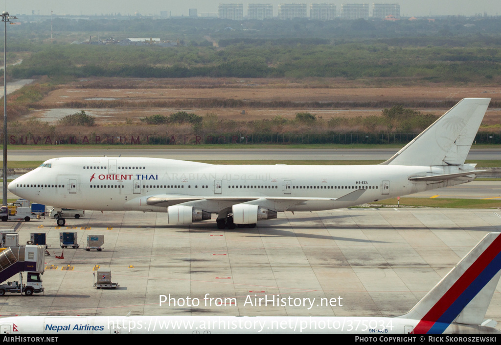 Aircraft Photo of HS-STA | Boeing 747-422 | Orient Thai Airlines | AirHistory.net #375034