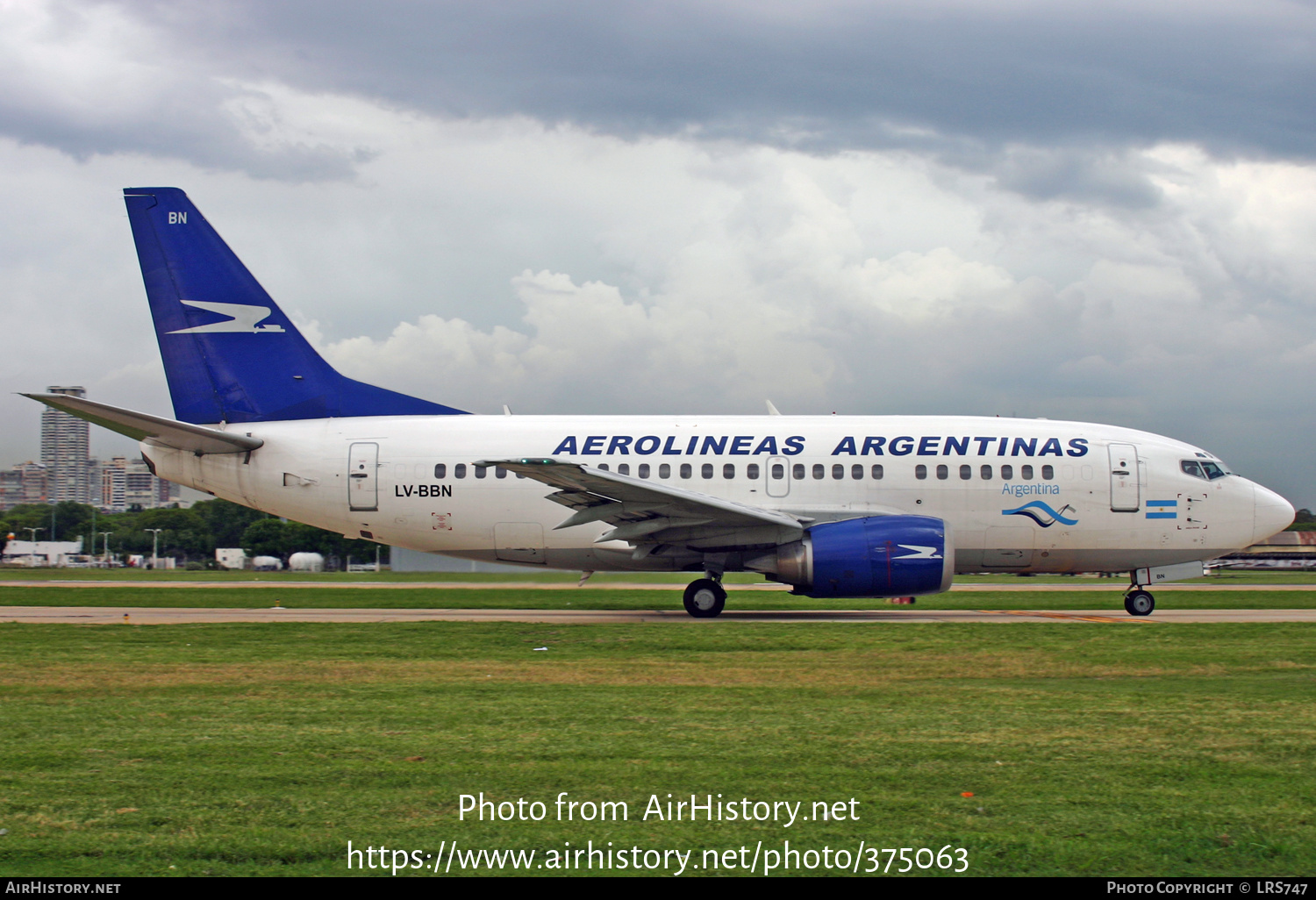 Aircraft Photo of LV-BBN | Boeing 737-5H6 | Aerolíneas Argentinas | AirHistory.net #375063