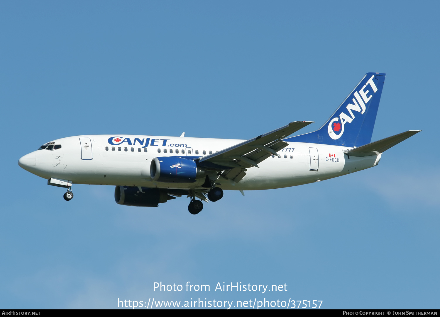 Aircraft Photo of C-FDCD | Boeing 737-522 | CanJet Airlines | AirHistory.net #375157