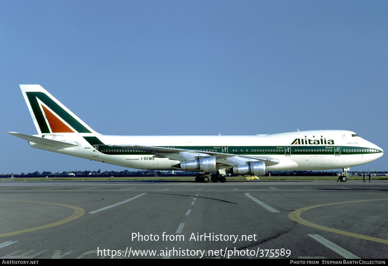 Aircraft Photo of I-DEMO | Boeing 747-243B | Alitalia | AirHistory.net #375589