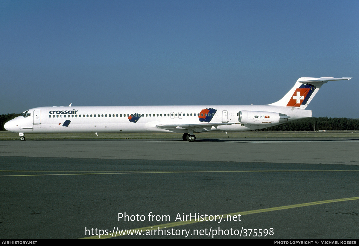 Aircraft Photo of HB-INR | McDonnell Douglas MD-82 (DC-9-82) | Crossair | AirHistory.net #375598