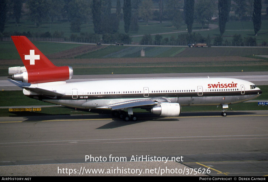 Aircraft Photo of HB-IHM | McDonnell Douglas DC-10-30(ER) | Swissair | AirHistory.net #375626