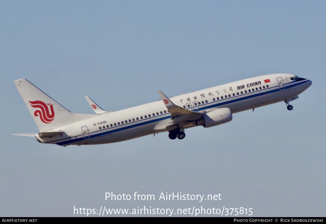 Aircraft Photo of B-5496 | Boeing 737-89L | Air China | AirHistory.net #375815