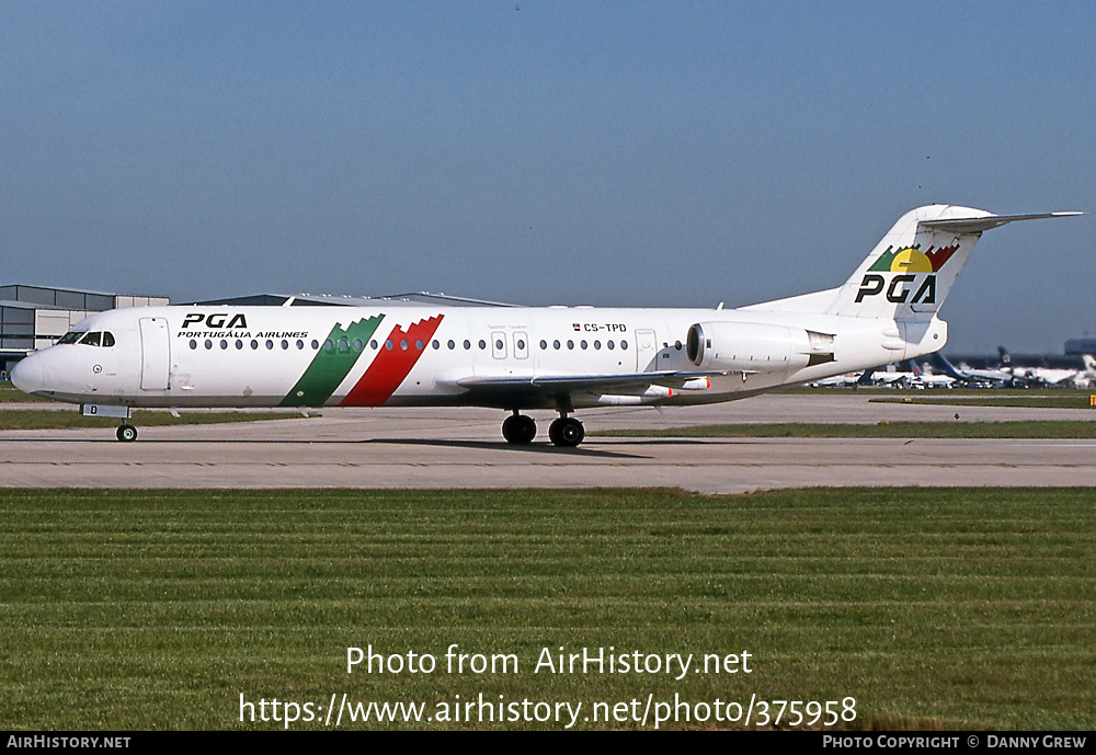 Aircraft Photo of CS-TPD | Fokker 100 (F28-0100) | Portugália Airlines - PGA | AirHistory.net #375958