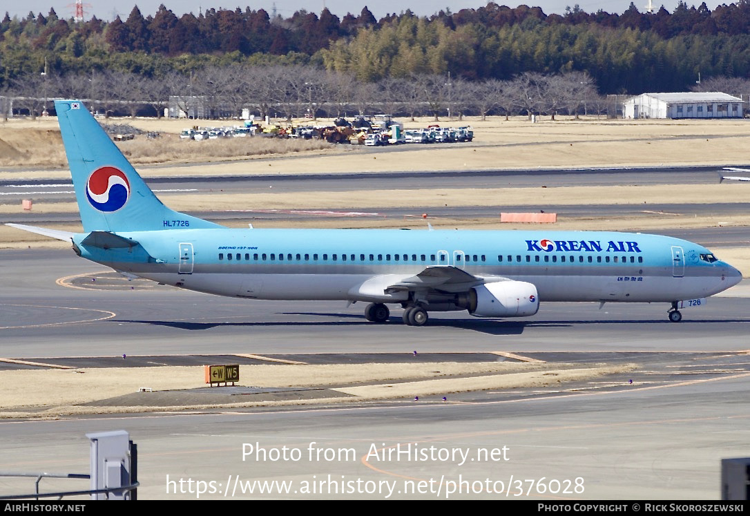 Aircraft Photo of HL7726 | Boeing 737-9B5 | Korean Air | AirHistory.net #376028