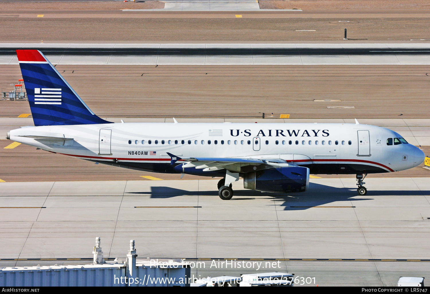 Aircraft Photo of N840AW | Airbus A319-132 | US Airways | AirHistory.net #376301