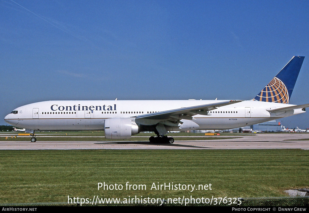 Aircraft Photo of N77006 | Boeing 777-224/ER | Continental Airlines | AirHistory.net #376325