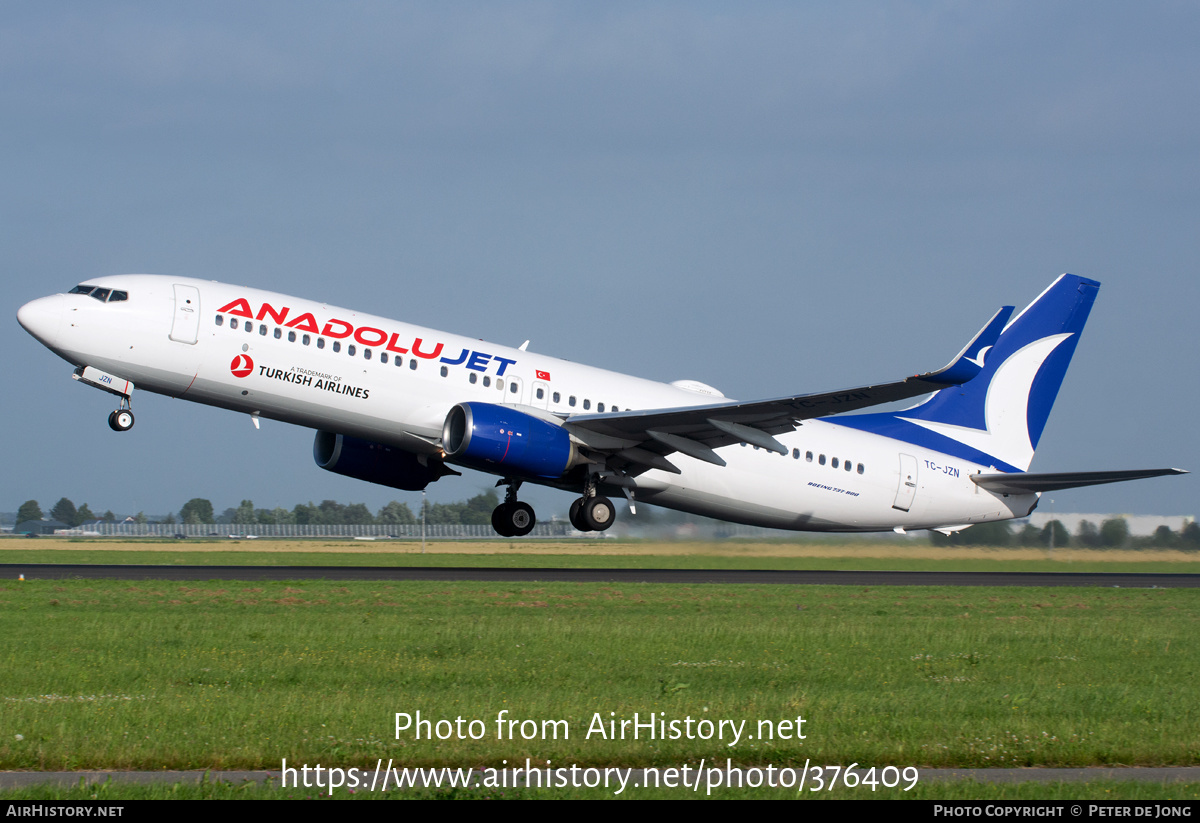 Aircraft Photo of TC-JZN | Boeing 737-8JP | AnadoluJet | AirHistory.net #376409