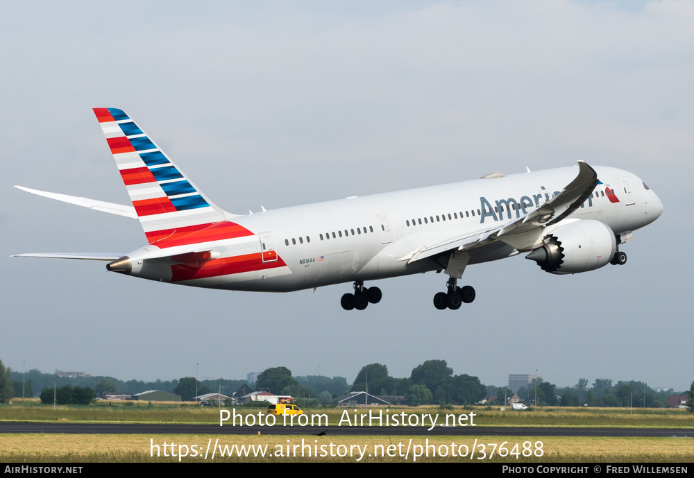 Aircraft Photo of N816AA | Boeing 787-8 Dreamliner | American Airlines | AirHistory.net #376488