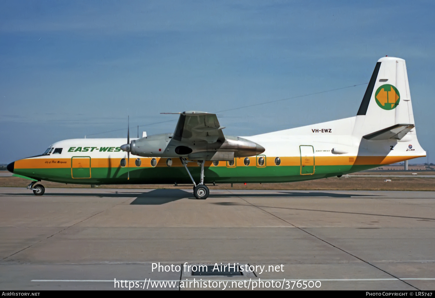 Aircraft Photo of VH-EWZ | Fokker F27-500 Friendship | East-West Airlines | AirHistory.net #376500