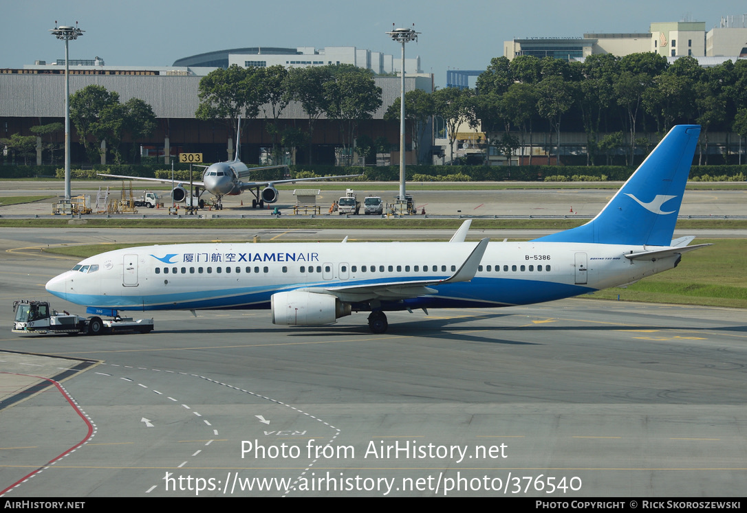 Aircraft Photo of B-5386 | Boeing 737-86N | Xiamen Airlines | AirHistory.net #376540