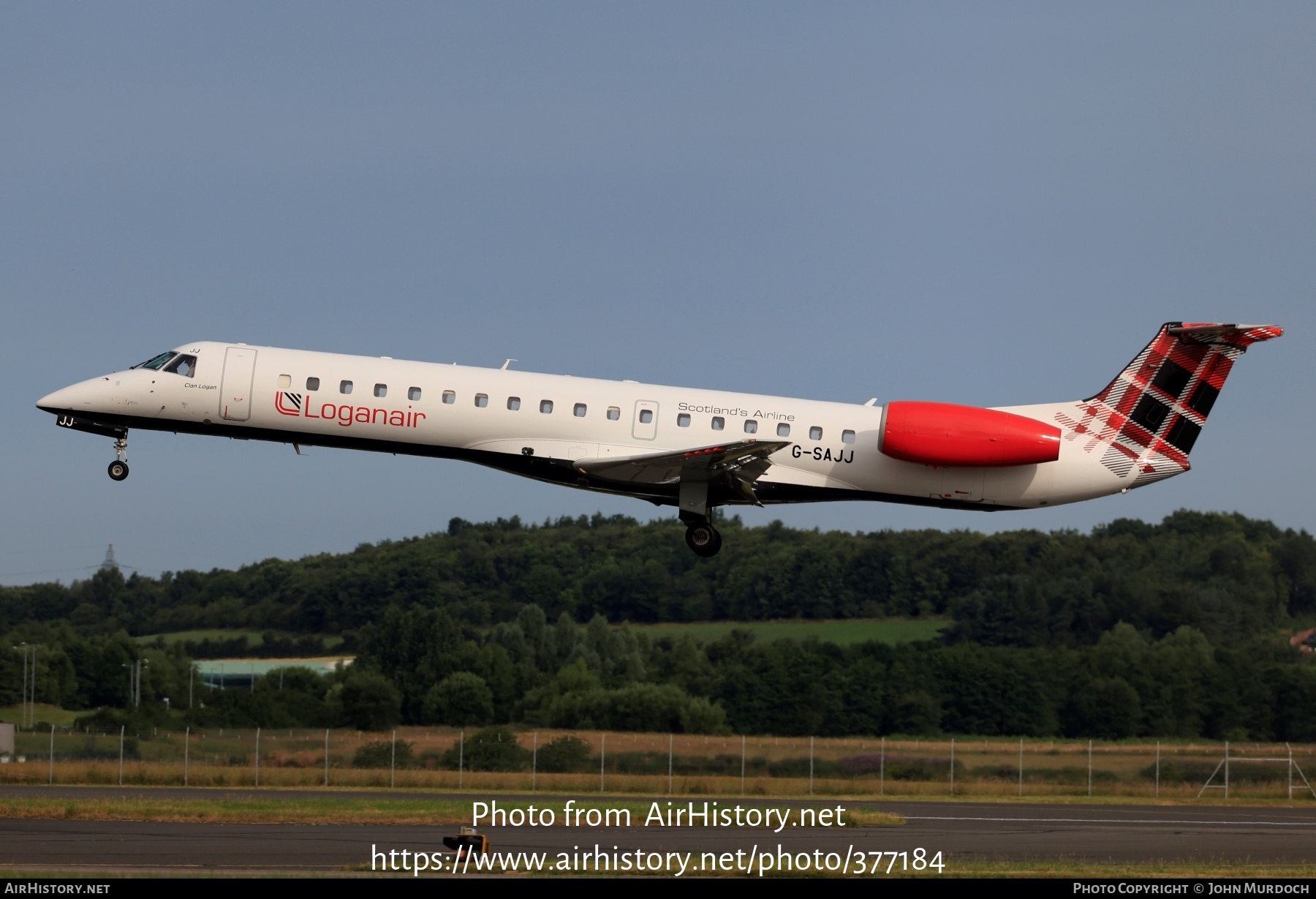 Aircraft Photo of G-SAJJ | Embraer ERJ-145EP (EMB-145EP) | Loganair | AirHistory.net #377184