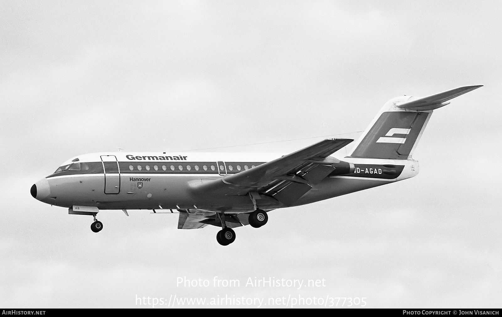 Aircraft Photo of D-AGAD | Fokker F28-1000 Fellowship | Germanair | AirHistory.net #377305