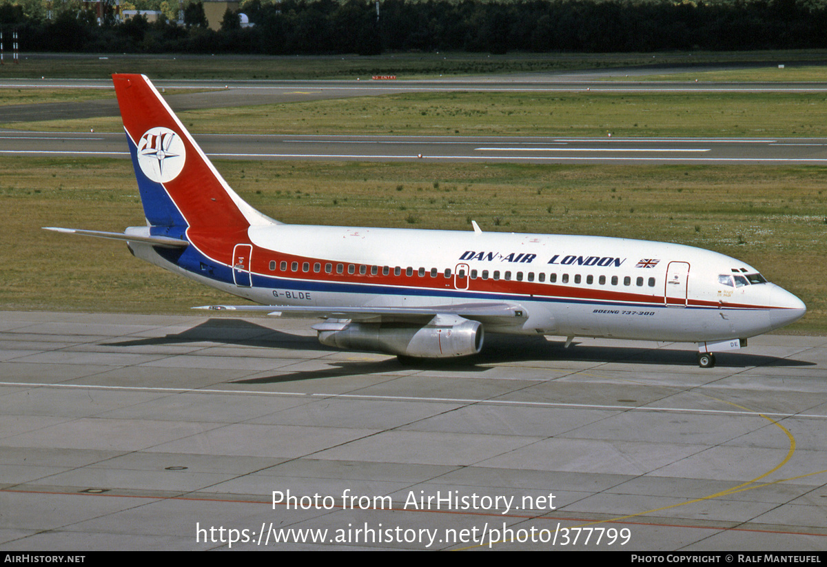 Aircraft Photo of G-BLDE | Boeing 737-2E7/Adv | Dan-Air London | AirHistory.net #377799