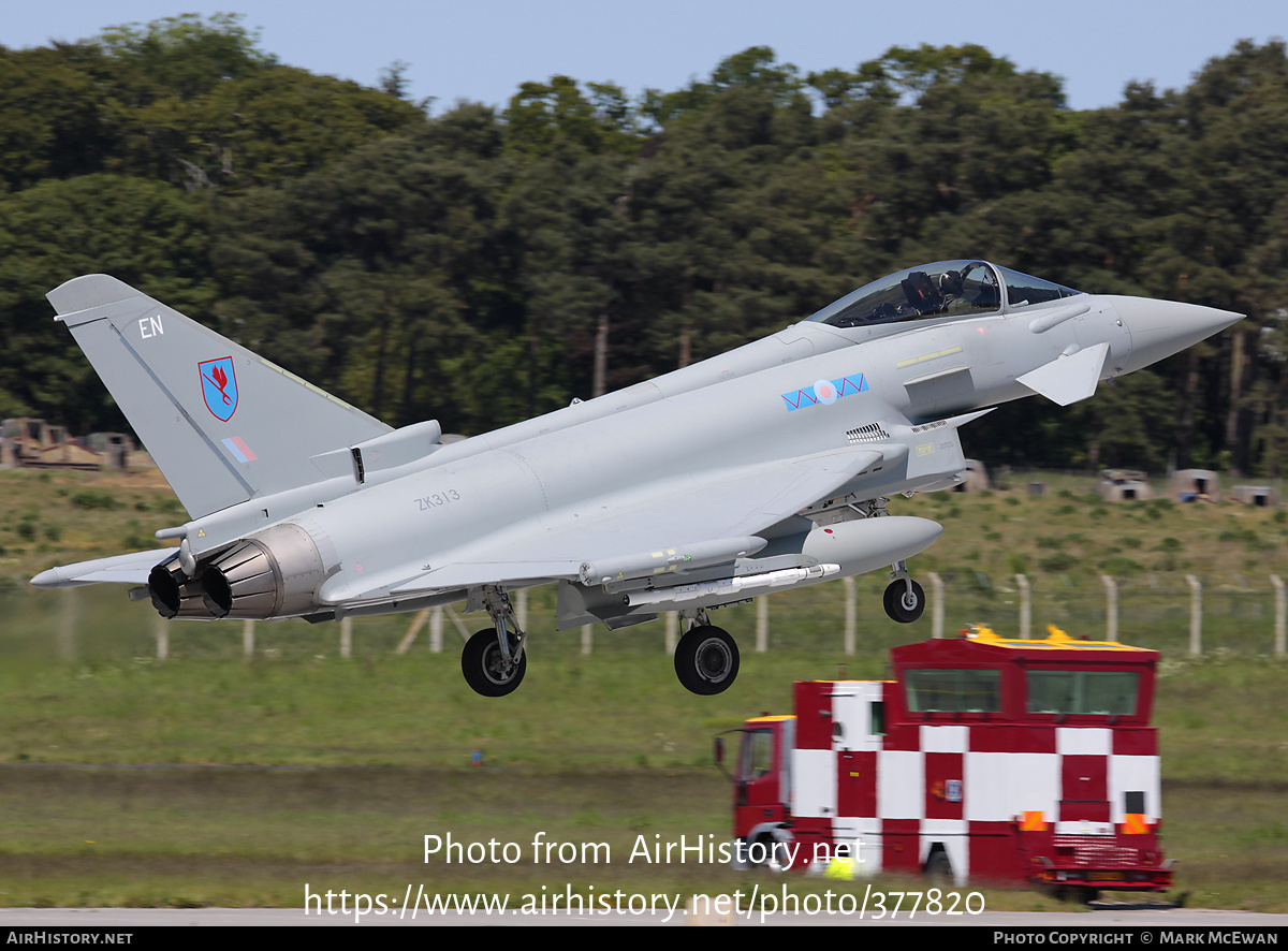 Aircraft Photo of ZK313 | Eurofighter EF-2000 Typhoon FGR4 | UK - Air Force | AirHistory.net #377820