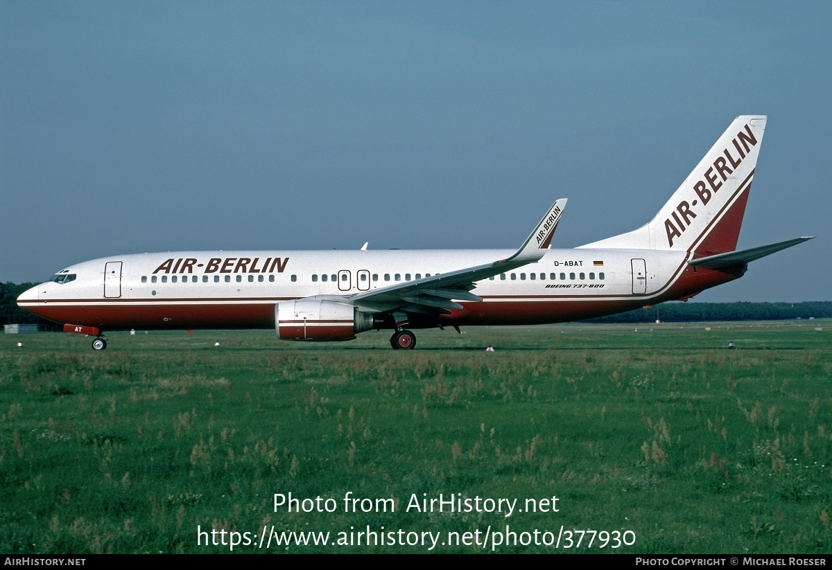 Aircraft Photo of D-ABAT | Boeing 737-86J | Air Berlin | AirHistory.net #377930