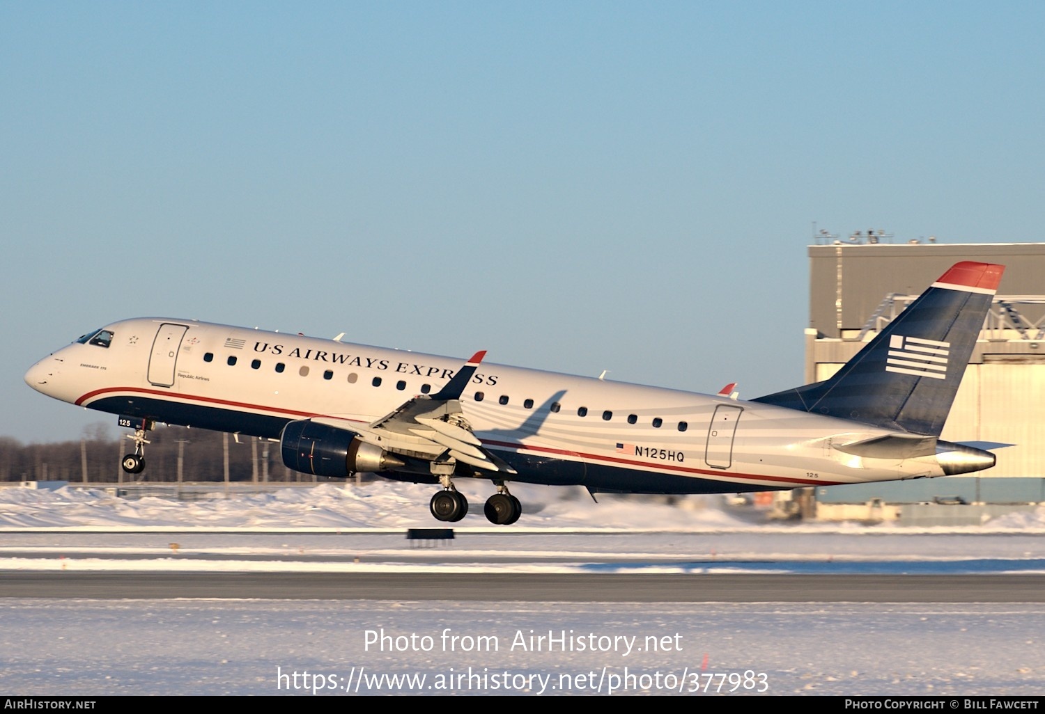 Aircraft Photo of N125HQ | Embraer 175LR (ERJ-170-200LR) | US Airways Express | AirHistory.net #377983