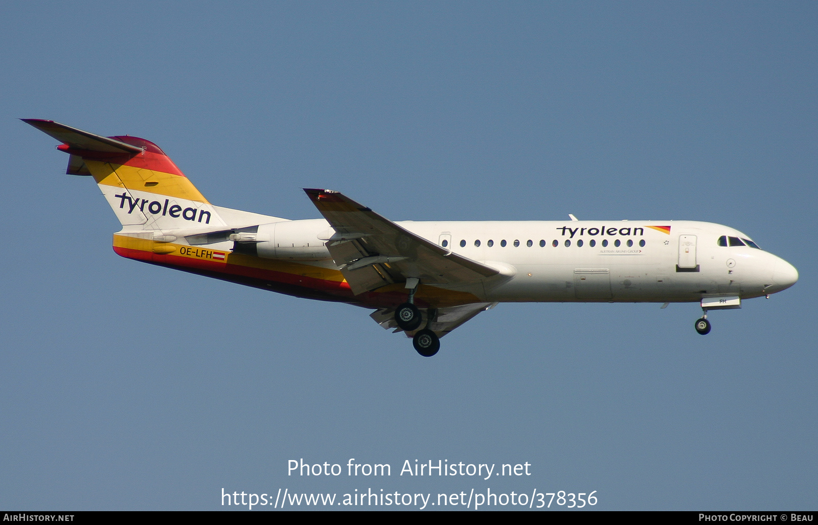 Aircraft Photo of OE-LFH | Fokker 70 (F28-0070) | Tyrolean Airways | AirHistory.net #378356