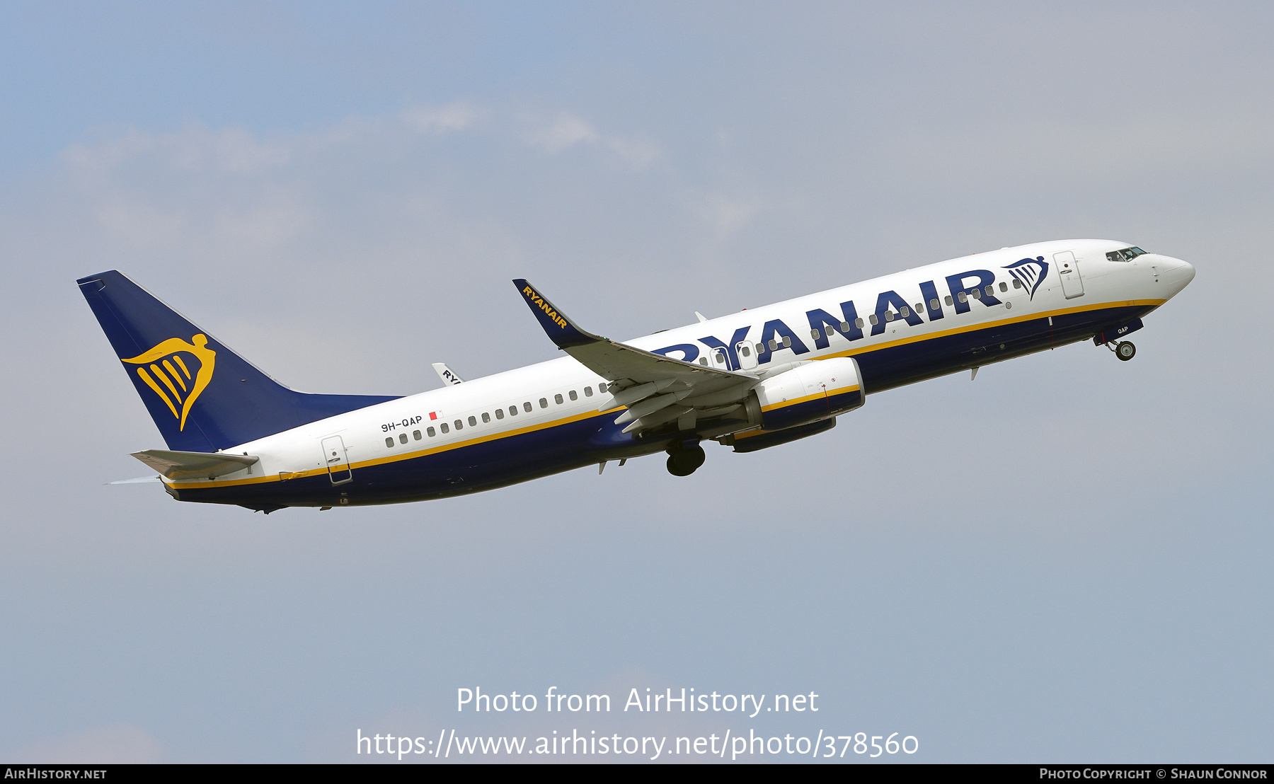 Aircraft Photo of 9H-QAP | Boeing 737-8AS | Ryanair | AirHistory.net #378560