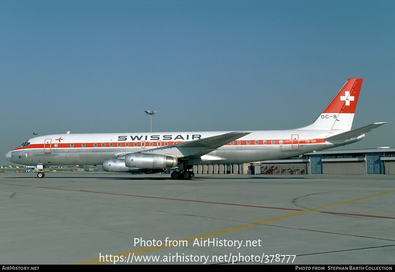 Aircraft Photo of HB-IDK | McDonnell Douglas DC-8-62CF | Swissair | AirHistory.net #378777