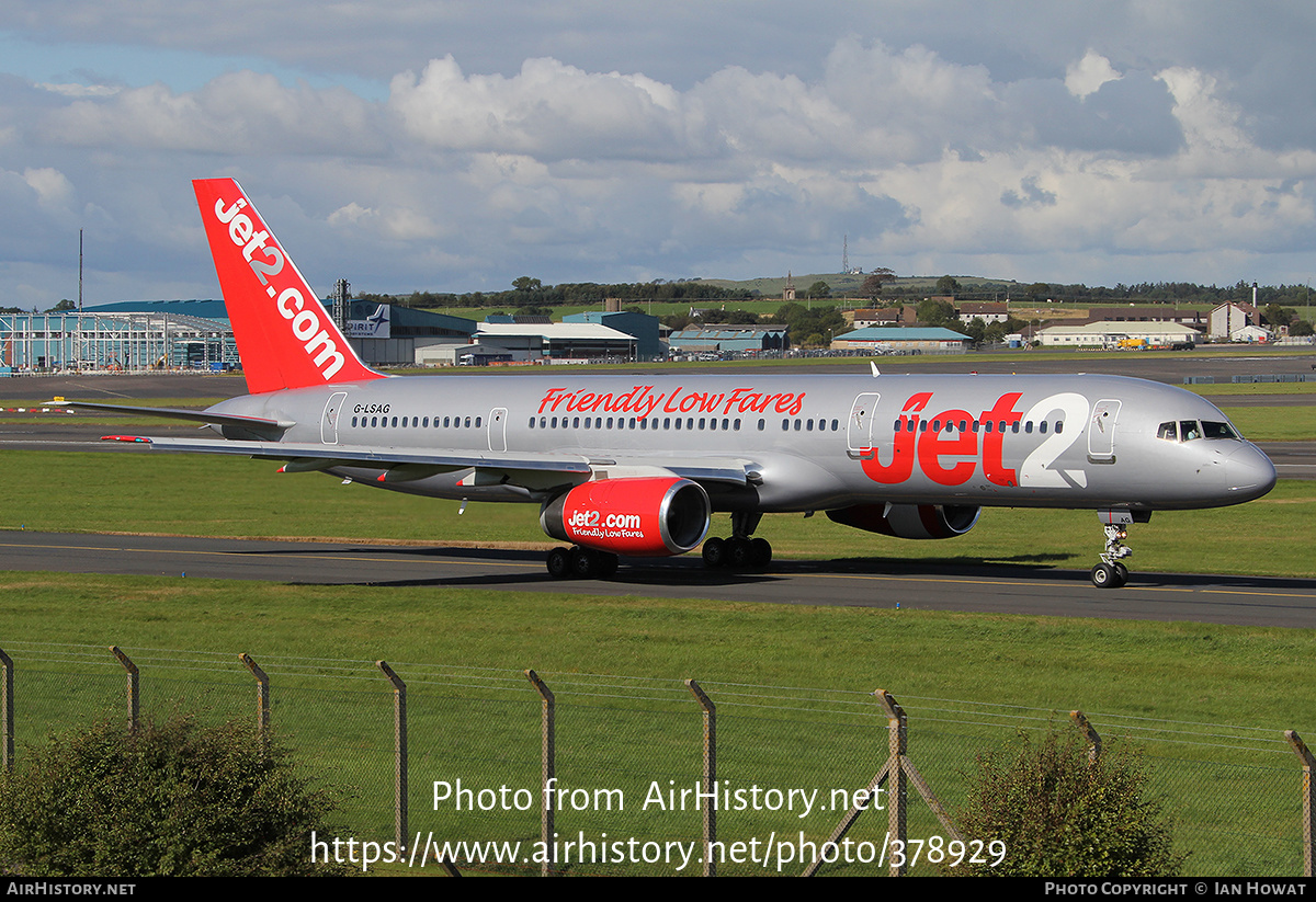 Aircraft Photo of G-LSAG | Boeing 757-21B | Jet2 | AirHistory.net #378929